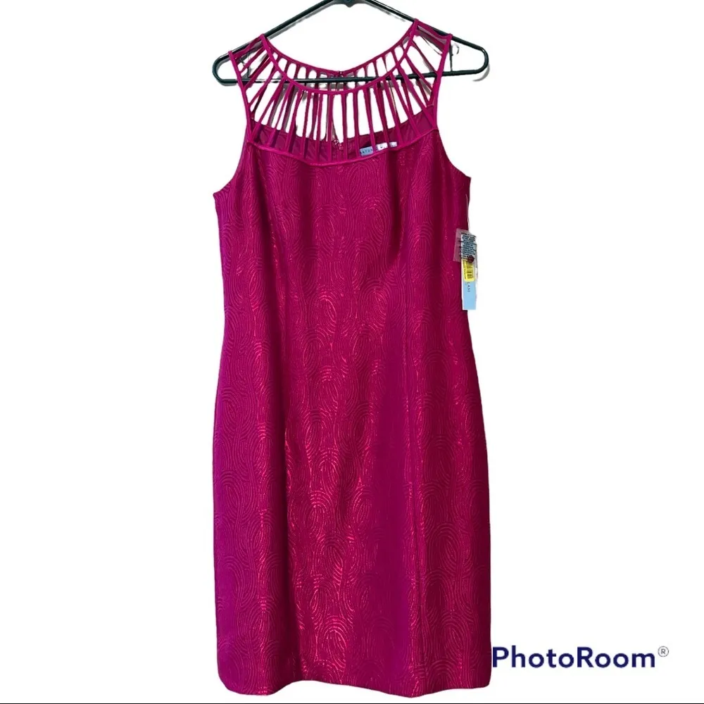 Antonio Melani size 6 fuschia dress strappy cage cutout neckline sleeveless NEW - Image 12