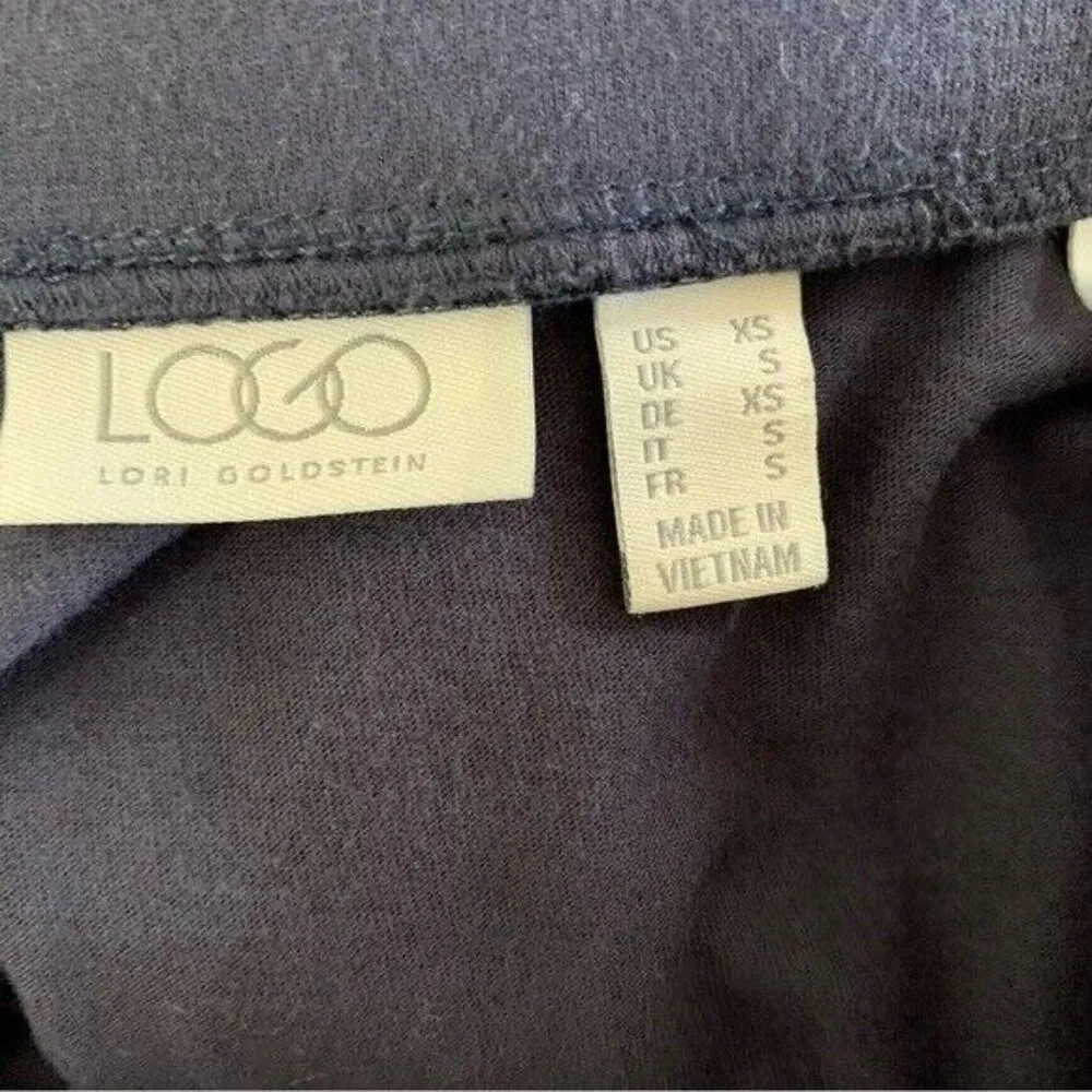 LOGO Lori Goldstein Navy Gray Colorblock High Low Hem Skirt XS Boho Flowy Trendy - Image 6