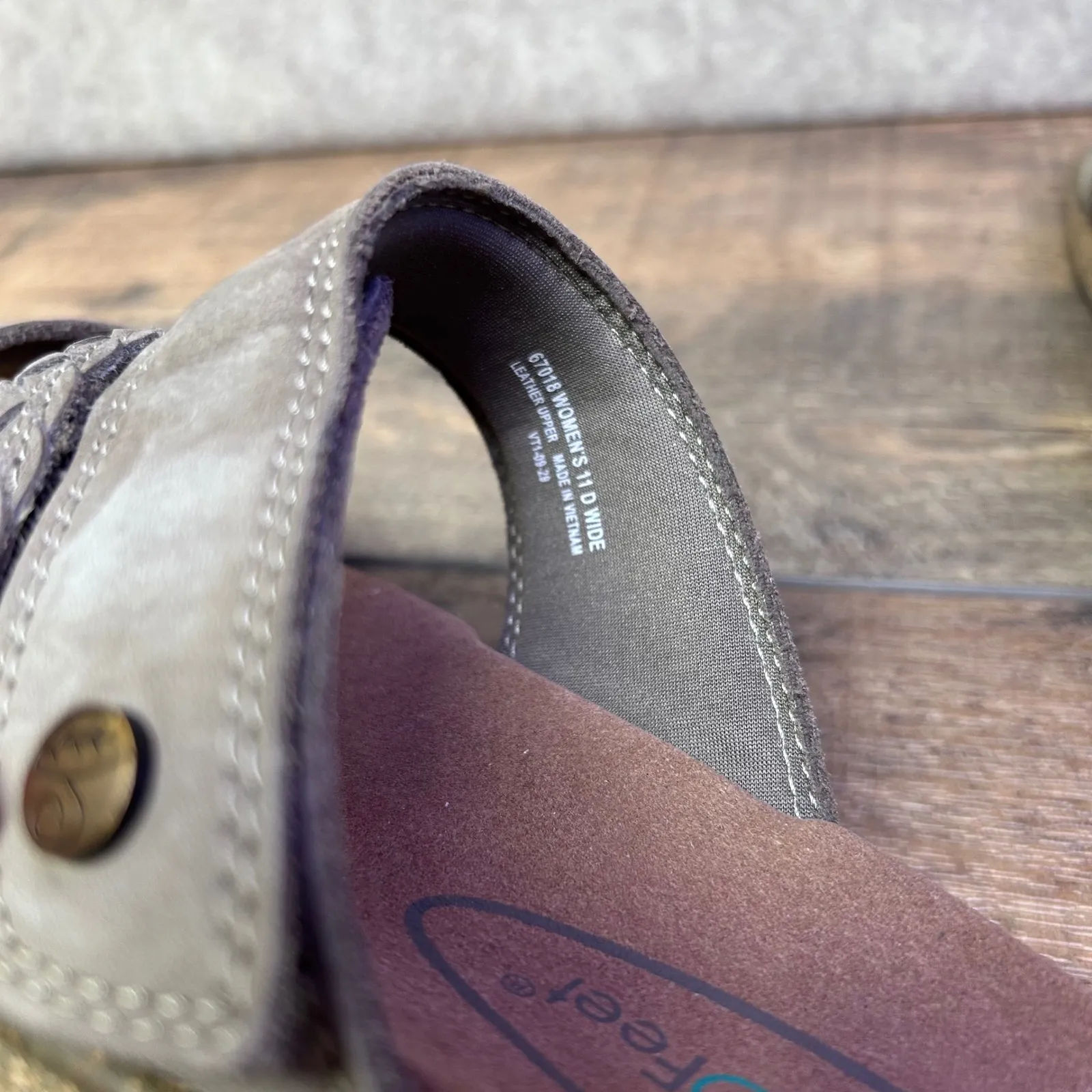 Orthofeet Women's Brown Leather Braided Strap Comfort Sandals Size 11 Wide NWOB - Image 5