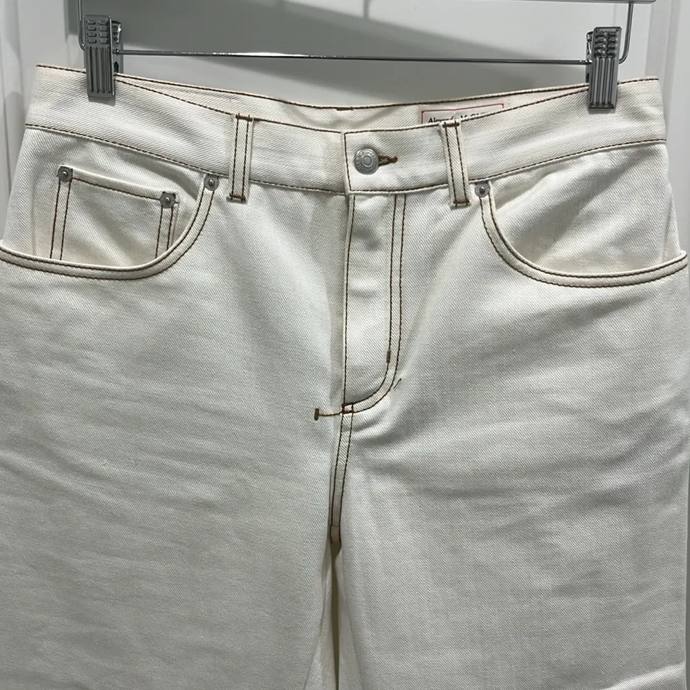 NWT Alexander McQueen White Straight Leg Denim Jeans Sz 28 - Image 6