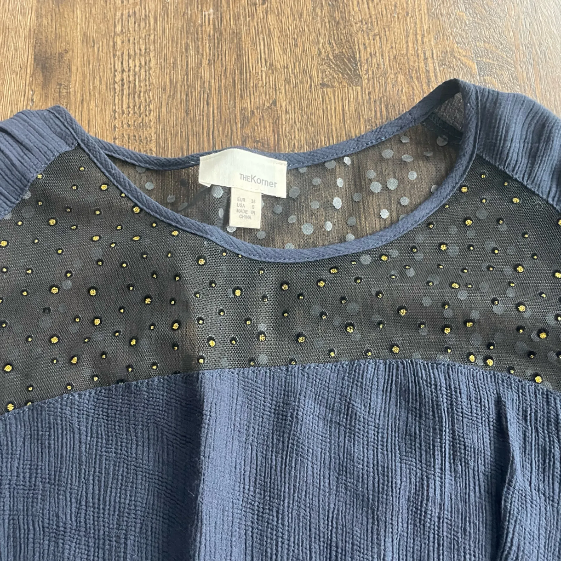 The Korner Navy and Black Dress with Gold details - Image 3