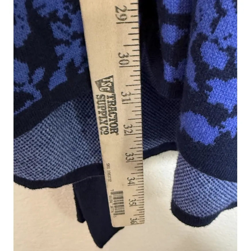 Isaac Mizrahi‎ Womens 2X Jacquard Floral Sweater Cardigan Blue Pockets Belt Size XXL - Image 7