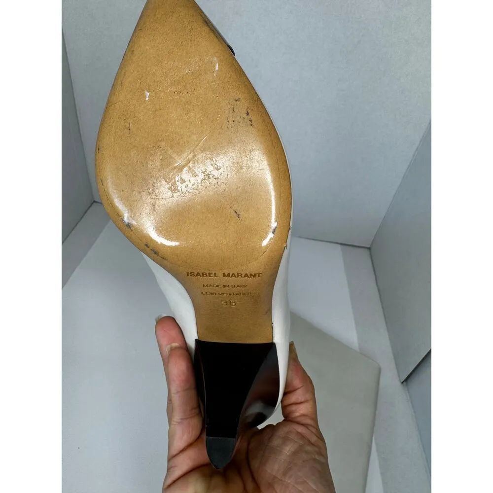 Isabel Marant Lilezio Knee High leather ivory heeled western Boot size 38 - Image 4