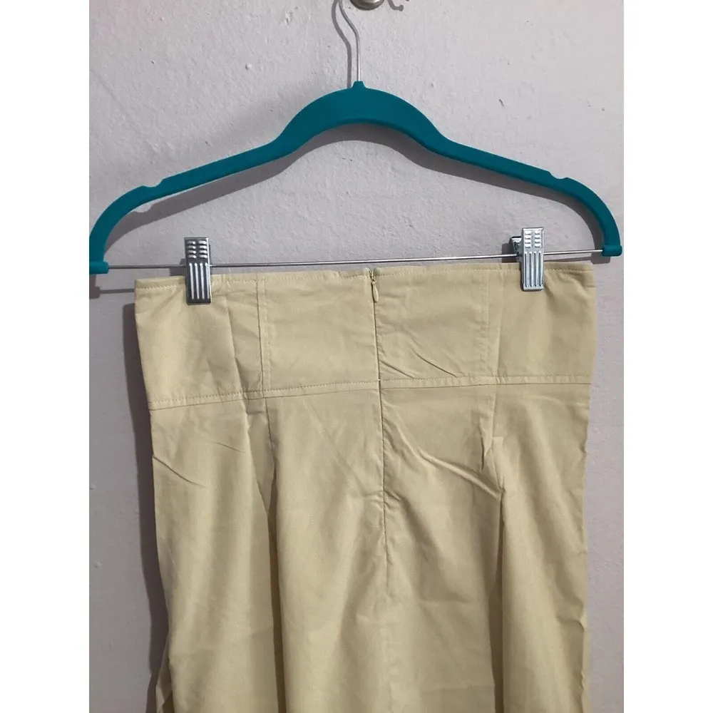 Lucy Paris Tan High Waist Bow Front Knee Length Skirt L - Image 5