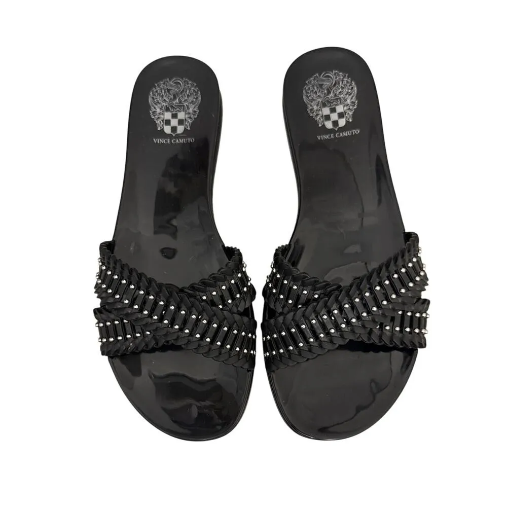 Vince Camuto Shoes Black Crossband Jelly Slide Sandals Size Women's 7 - Image 3