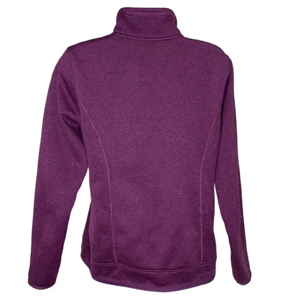 Eddie Bauer Sweater Womens Medium Purple Quarter Zip Pullover u Long Sleeve Outd - Image 5