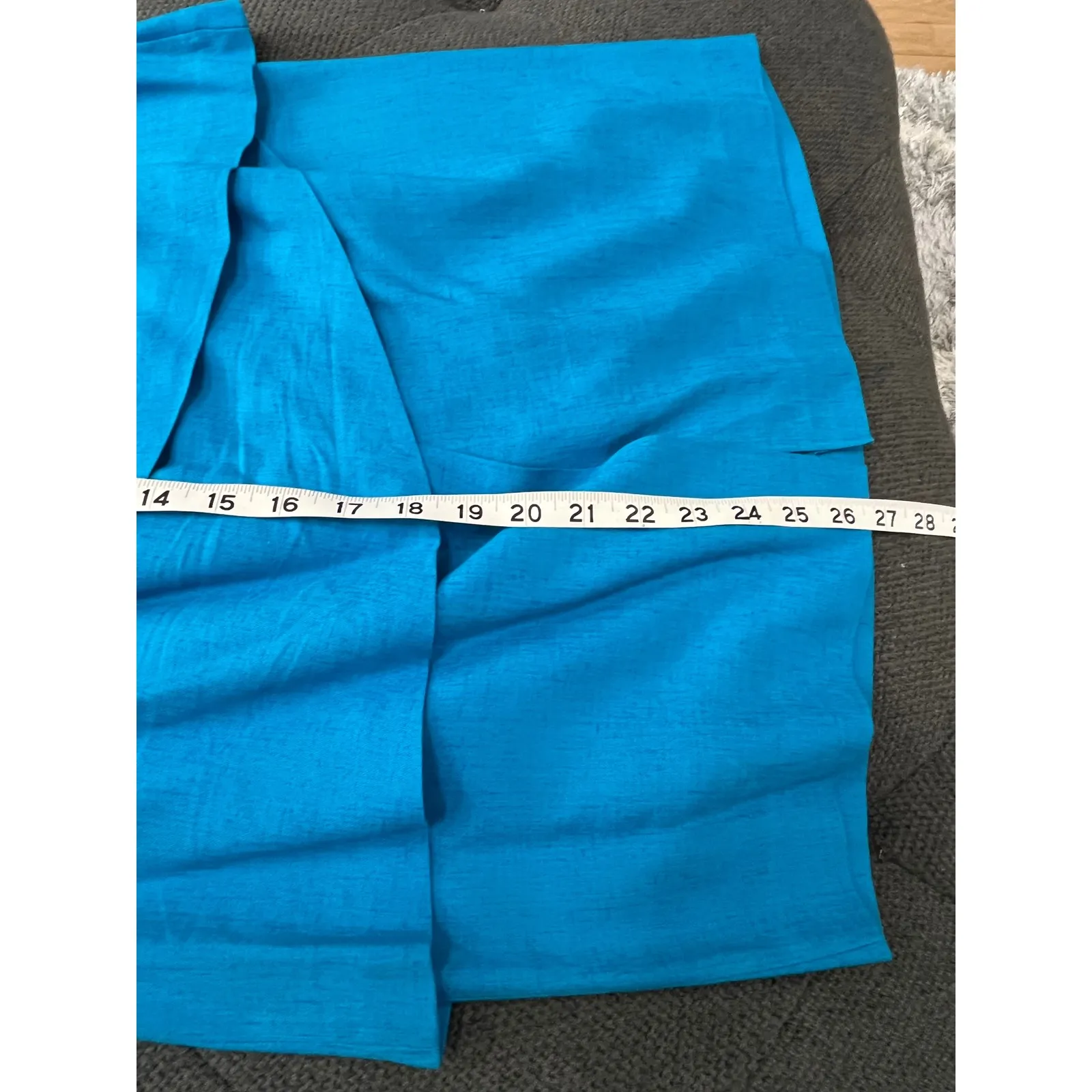 Vintage Skirt Suit Set Gold‎ Buttons Tiered Skirt Rayon Linen Size 8/10 Blue - Image 11