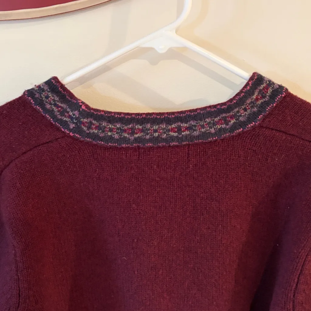 Eddie Bauer Womens Vintage 100% Lambswool Cardigan Button Down - Image 5