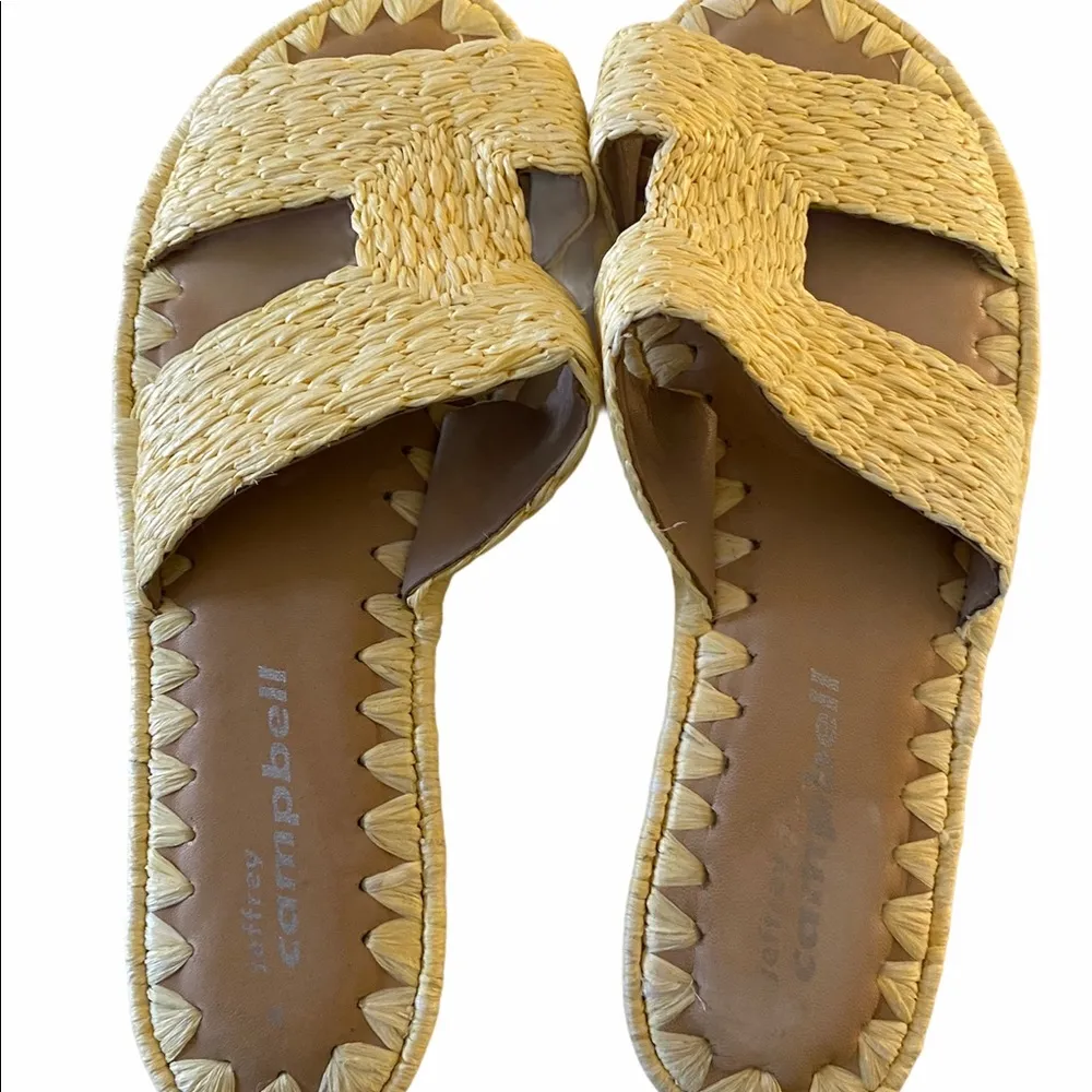Jeffery Campbell Emon Raffia Slide Sandals - Image 4