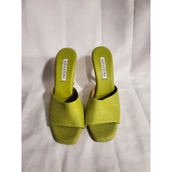 Aquazzura Violette 95 Canvas And Leather Mules - Image 2