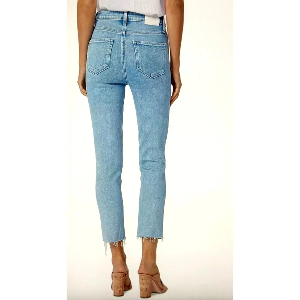 Paige Cindy Raw Hem High Waist Ankle Straight Leg Jeans 32 - Image 5