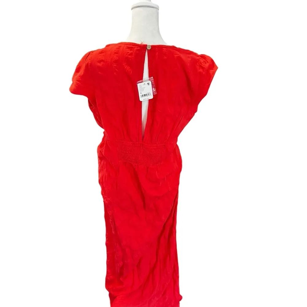 NEW Free People Natalya Milkmaid Dress XL Warm Up Red Boho Cottagecore NWT - Image 5