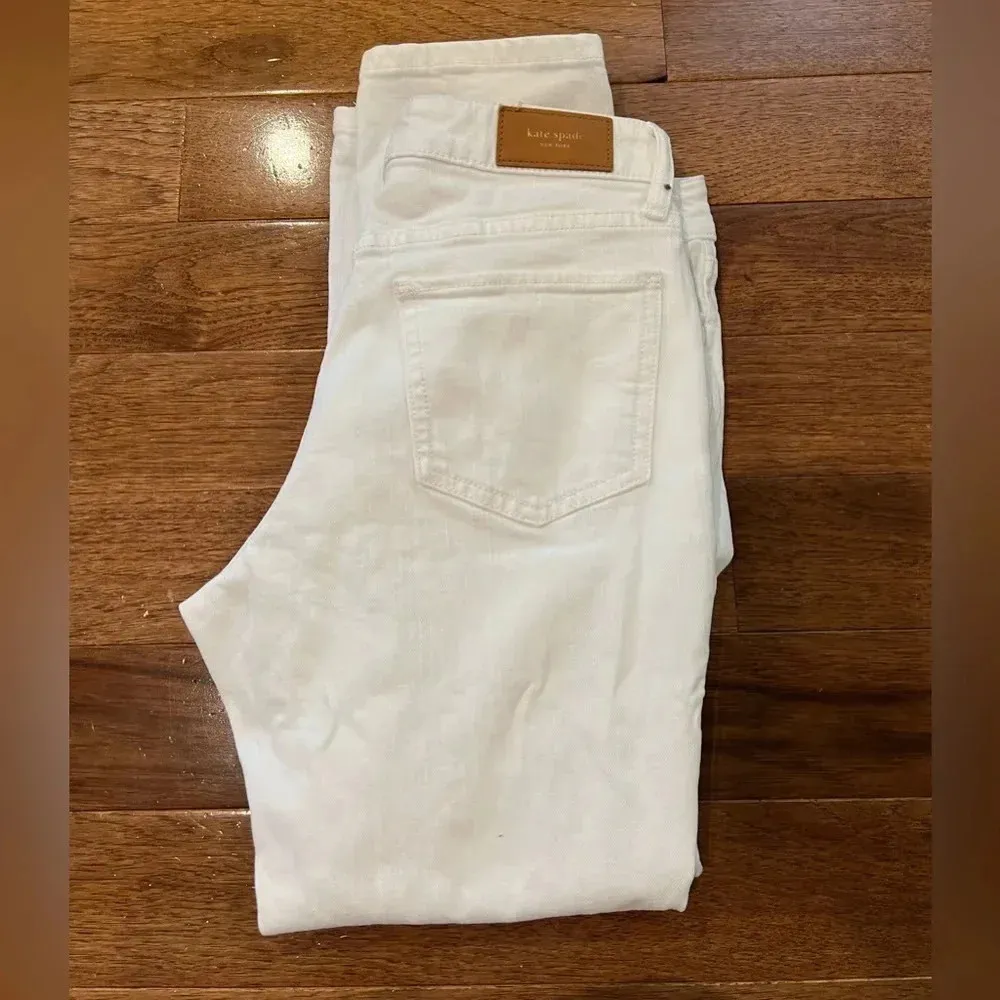 Kate Spade OH LA LA Broome Street Stretch White Jeans Capri Length - Image 5