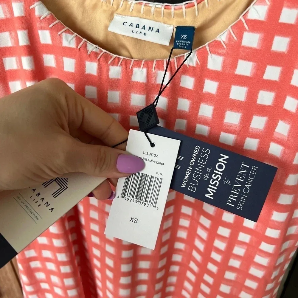 Cabana Life Exercise dress tennis pickleball gingham embroidered shorts skort Orange Size XS - Image 3