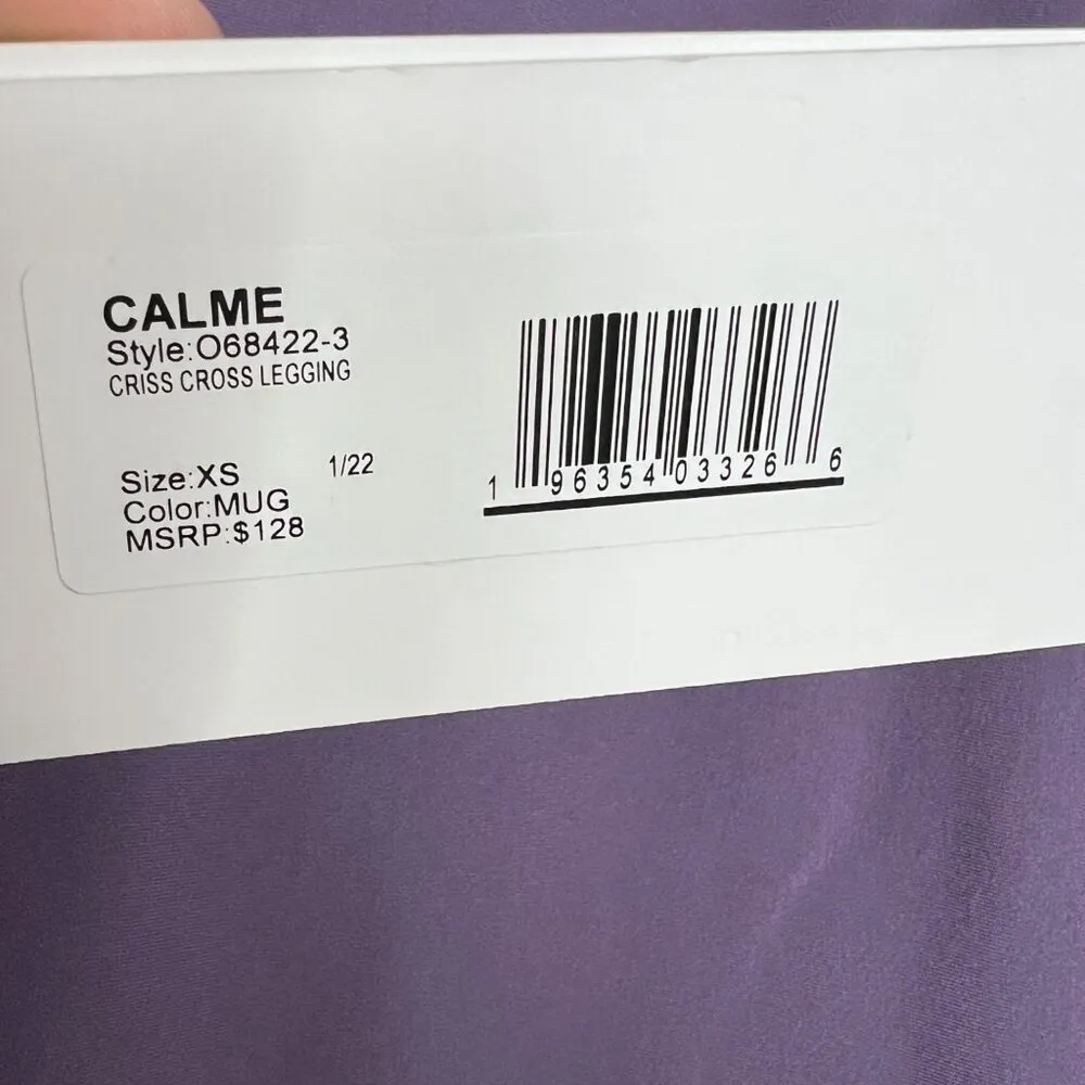 NWT Calme Johnny Was Criss Cross Leggings Athletic Athleisure‎ XS - Image 4