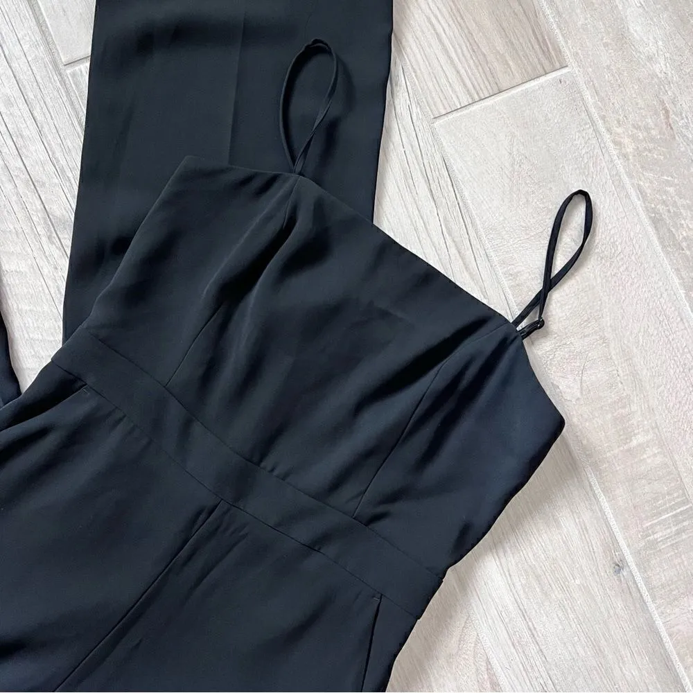 NWT Banana Republic Black Strappy Wide Flare Leg Jumpsuit Size 8 - Image 5