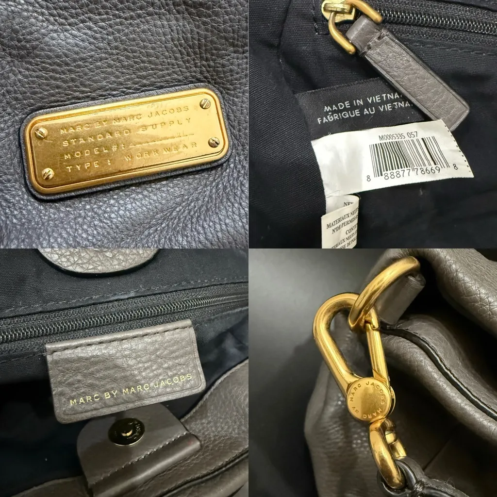 Marc By Marc Jacobs Q Fran Tote Dark Gray Pebbled Leather Satchel Shoulder Bag - Image 14