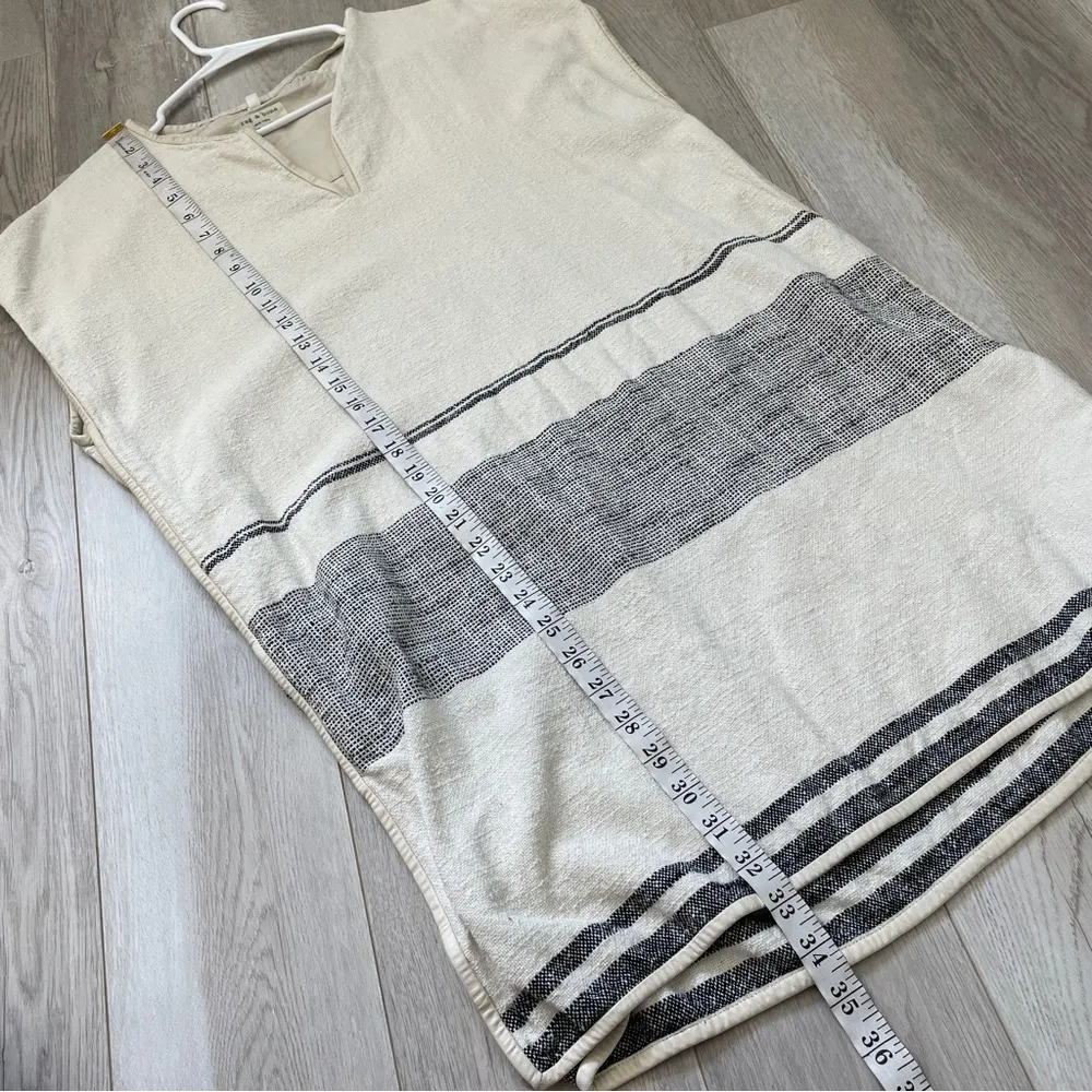 rag & bone Dress elsa tunic shift leather trim Cream (xsmall) minimalist coastal - Image 3