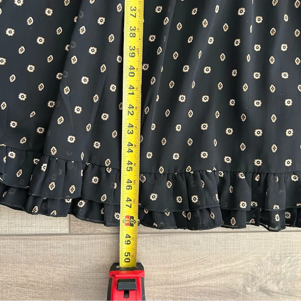 Scotch & Soda Maison Scotch Mille Nuits Tasha Ruffled Tiered Midi Dress Black M - Image 12