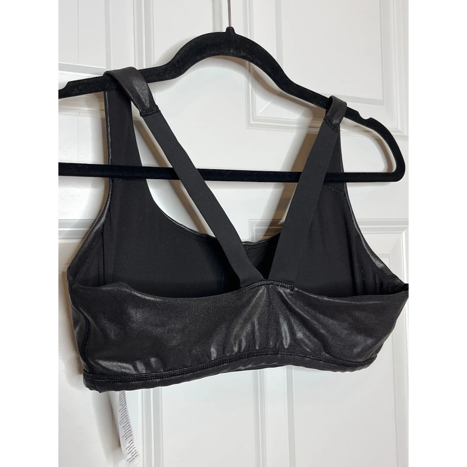 Spanx‎ Black Vegan Leather Size Medium Sports Bra - Image 2