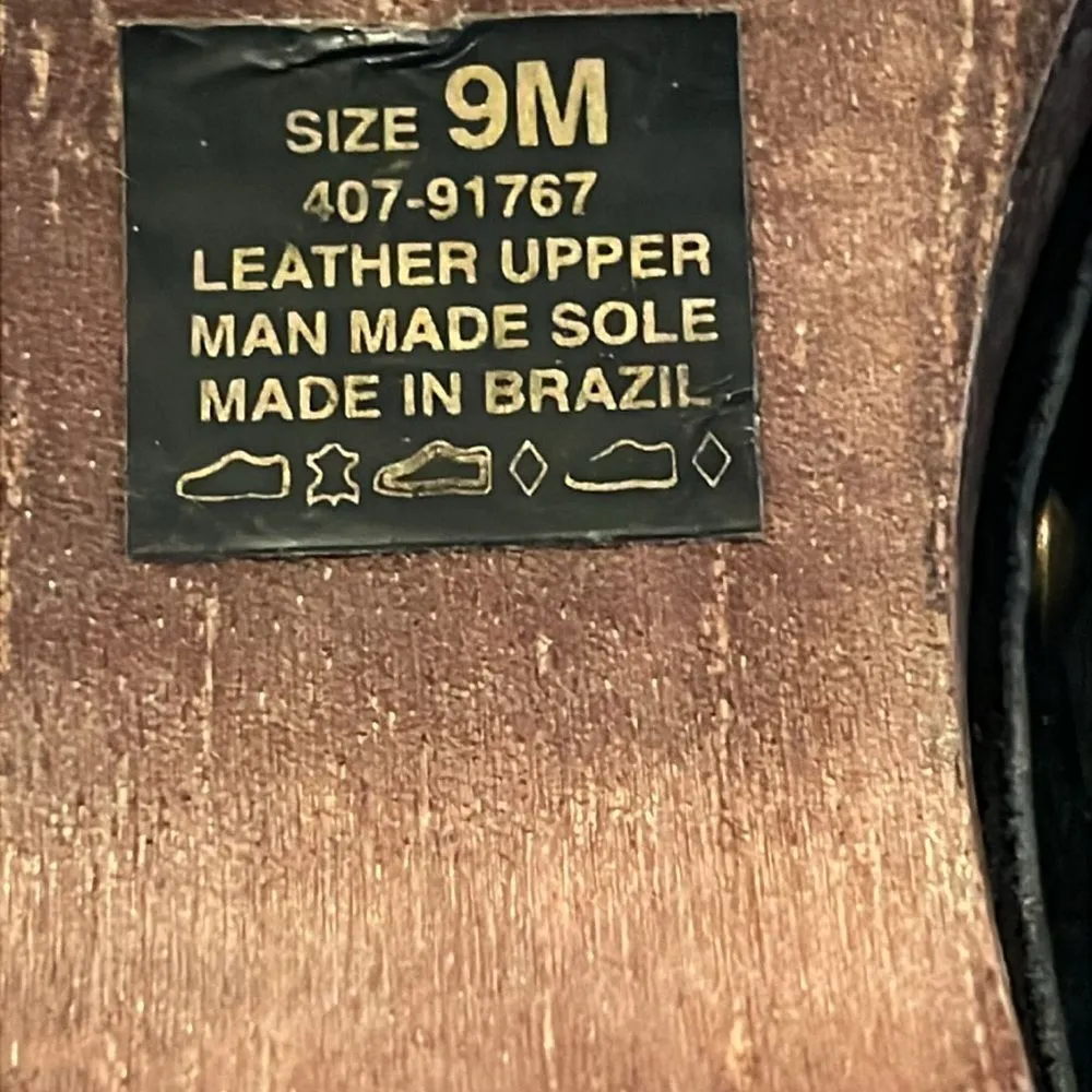 Bongo Women's Black Vintage Leather Sandals Size 9 M - Image 5