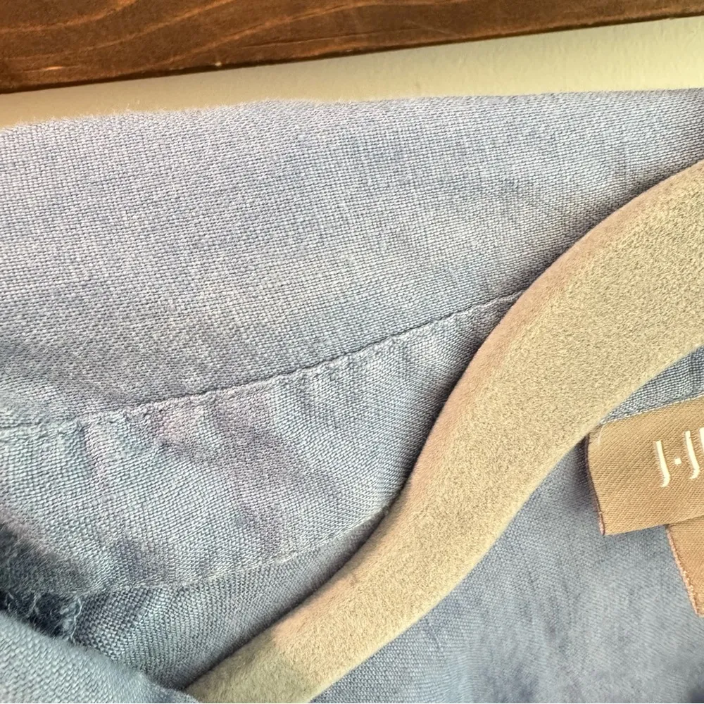 J Jill 100% Linen Blue Button Up Shirt Small - Image 5