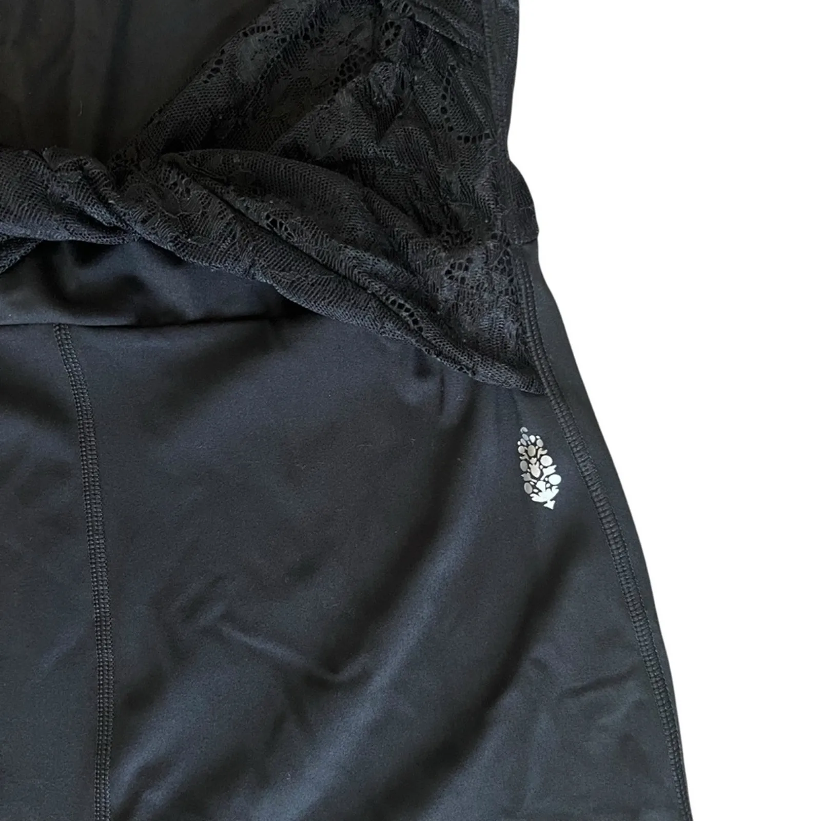 Free People Movement Women’s Lace Me Up Black Lace Twist Front Leotard Jumpsuit - Image 5