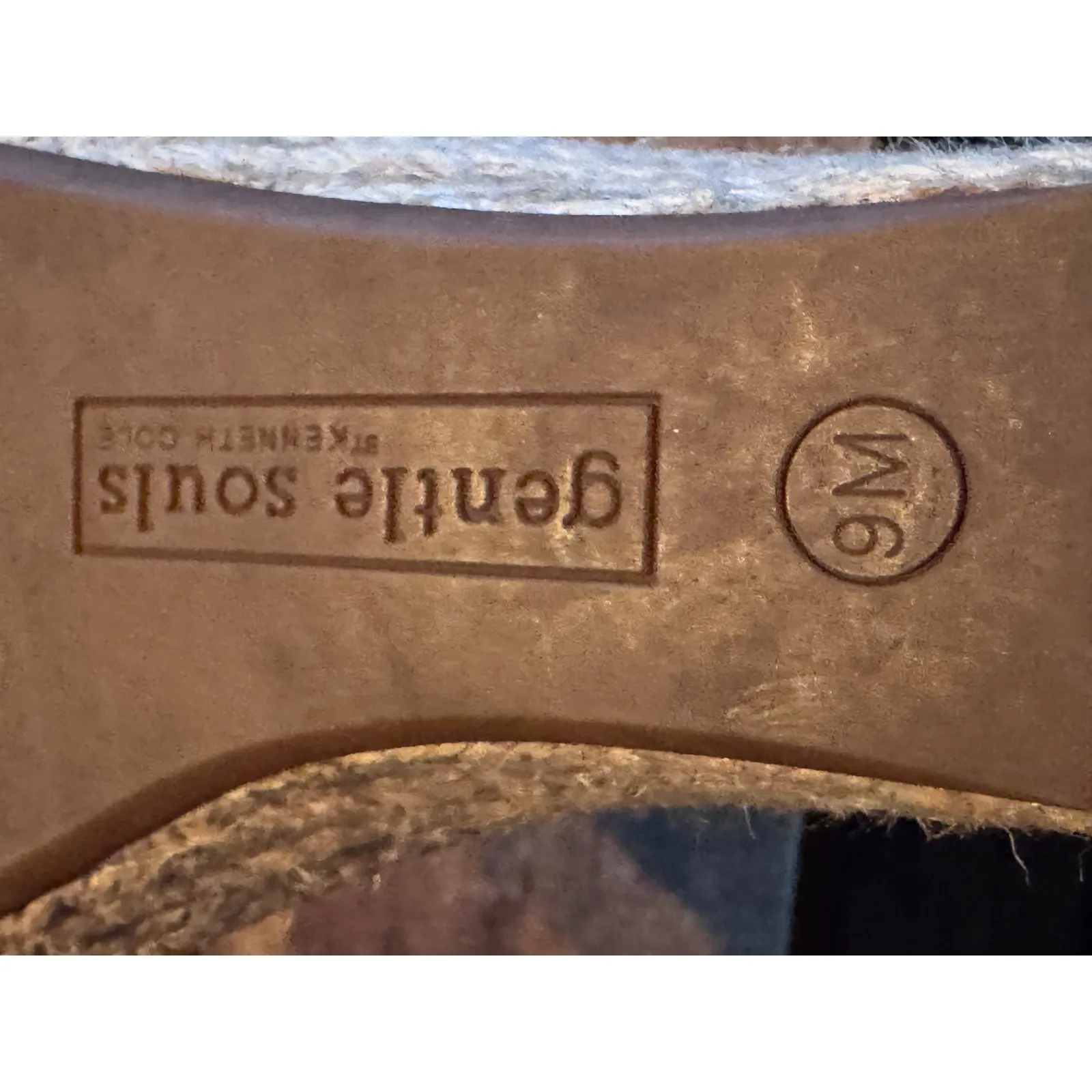 Gentle Souls by Kenneth Cole Women's peep toe Woven Espadrille Wedge Sandals 9M Tan Size 9 - Image 6