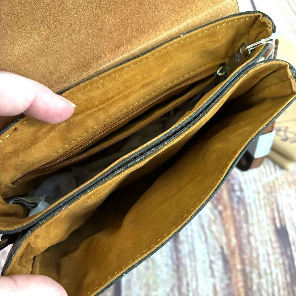 Patricia Nash Sigmaprint Balluri Riot Rust Crossbody Map Purse Bag NWT Adjust - Image 5