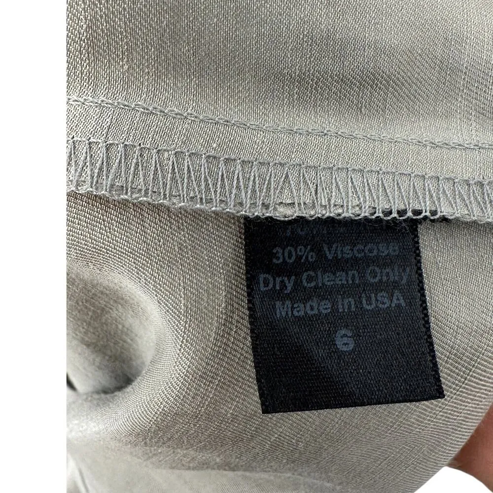 Black Halo Jackie O‎ Sheath Dress Pencil Straight Sleeveless Beige Gray Size 6 - Image 14