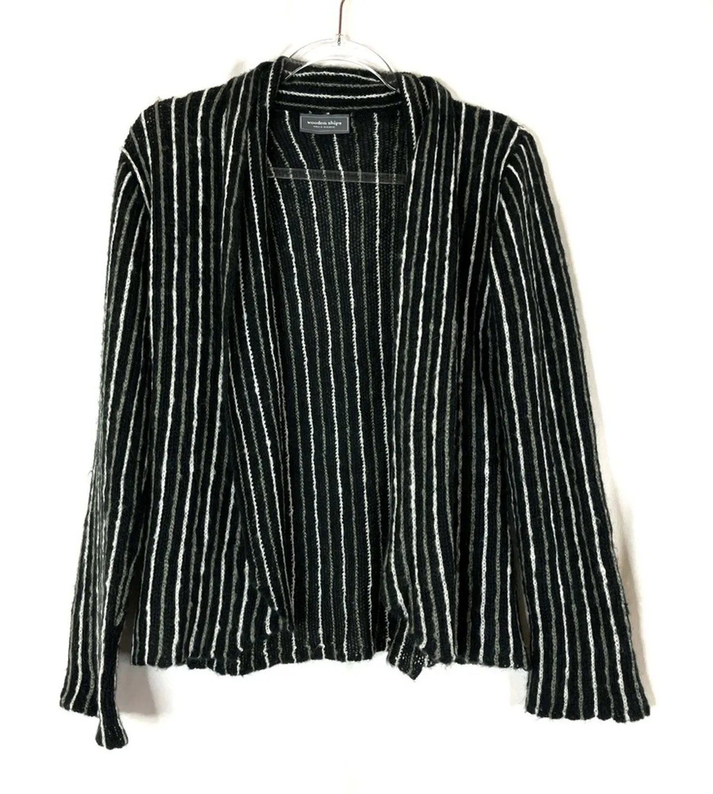 Wooden Ships Soft Loose Knit Acrylic Mohair Wool Open Front Cardigan Sweater M - Image 1