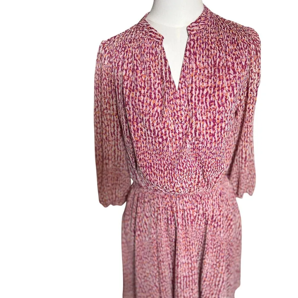 Evereve Women Small Dress‎ Pink Orange Mini V Neck Flowy  Lined FairyWhimsy - Image 3