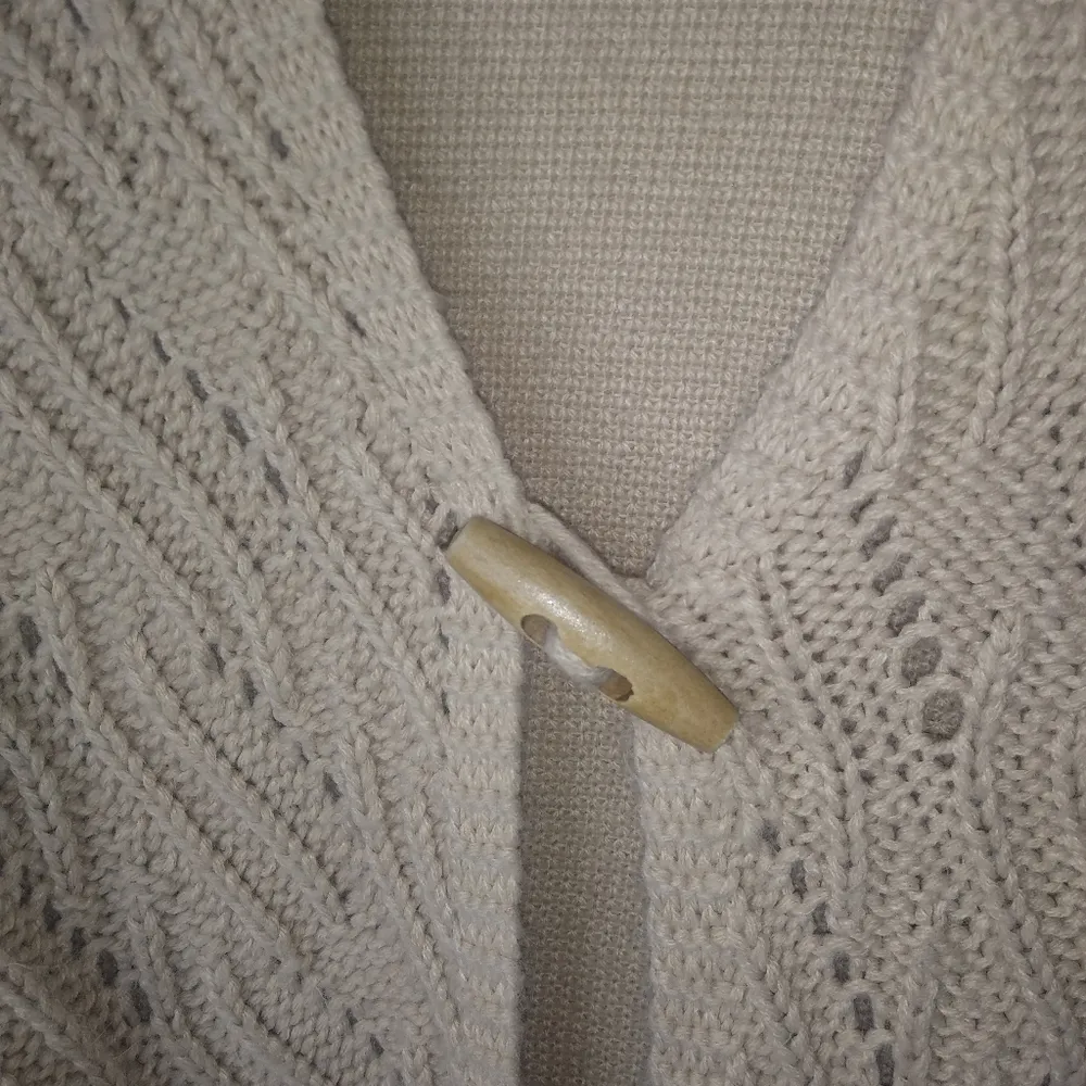 Say What? M Beige Cardigan Sweater - Image 3