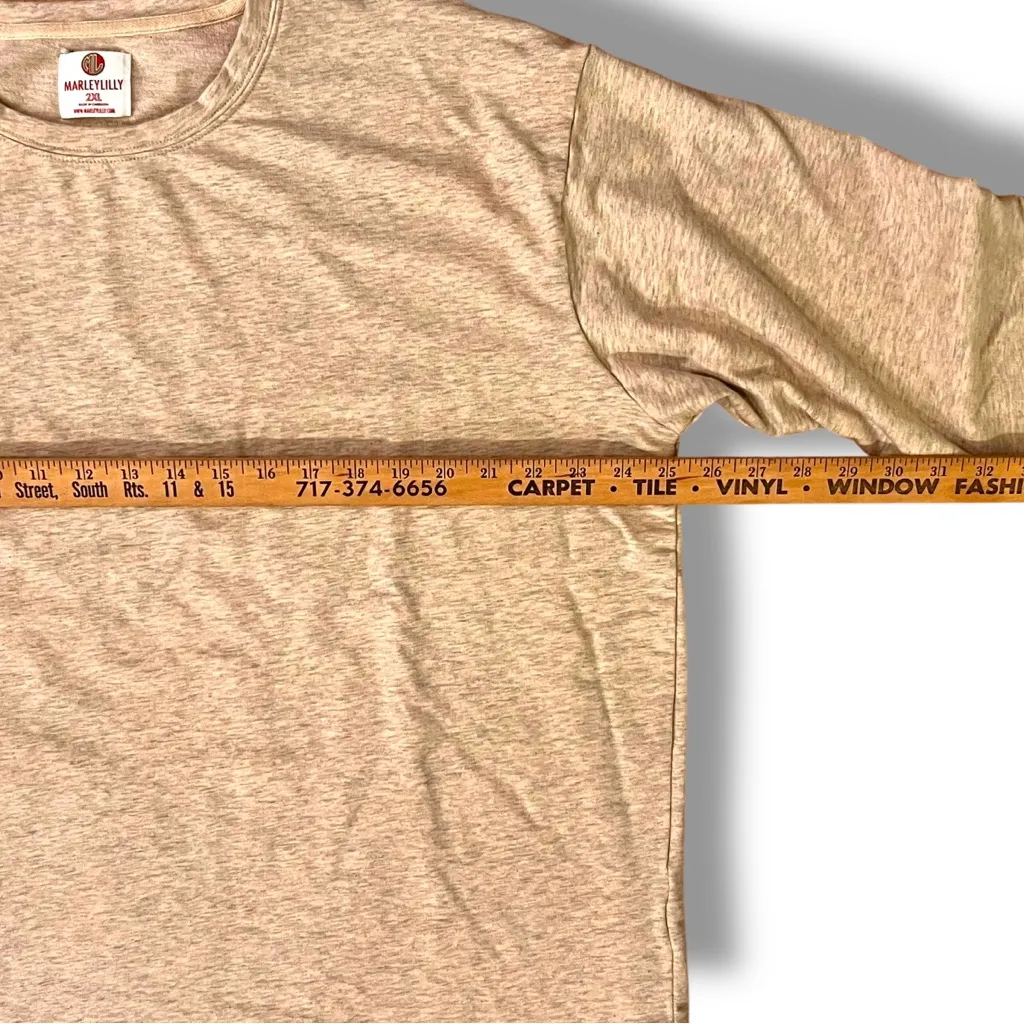 Marleylilly Long Sleeve Light Sweatshirt Womens Size 2XL Tan Heather Crewneck - Image 7