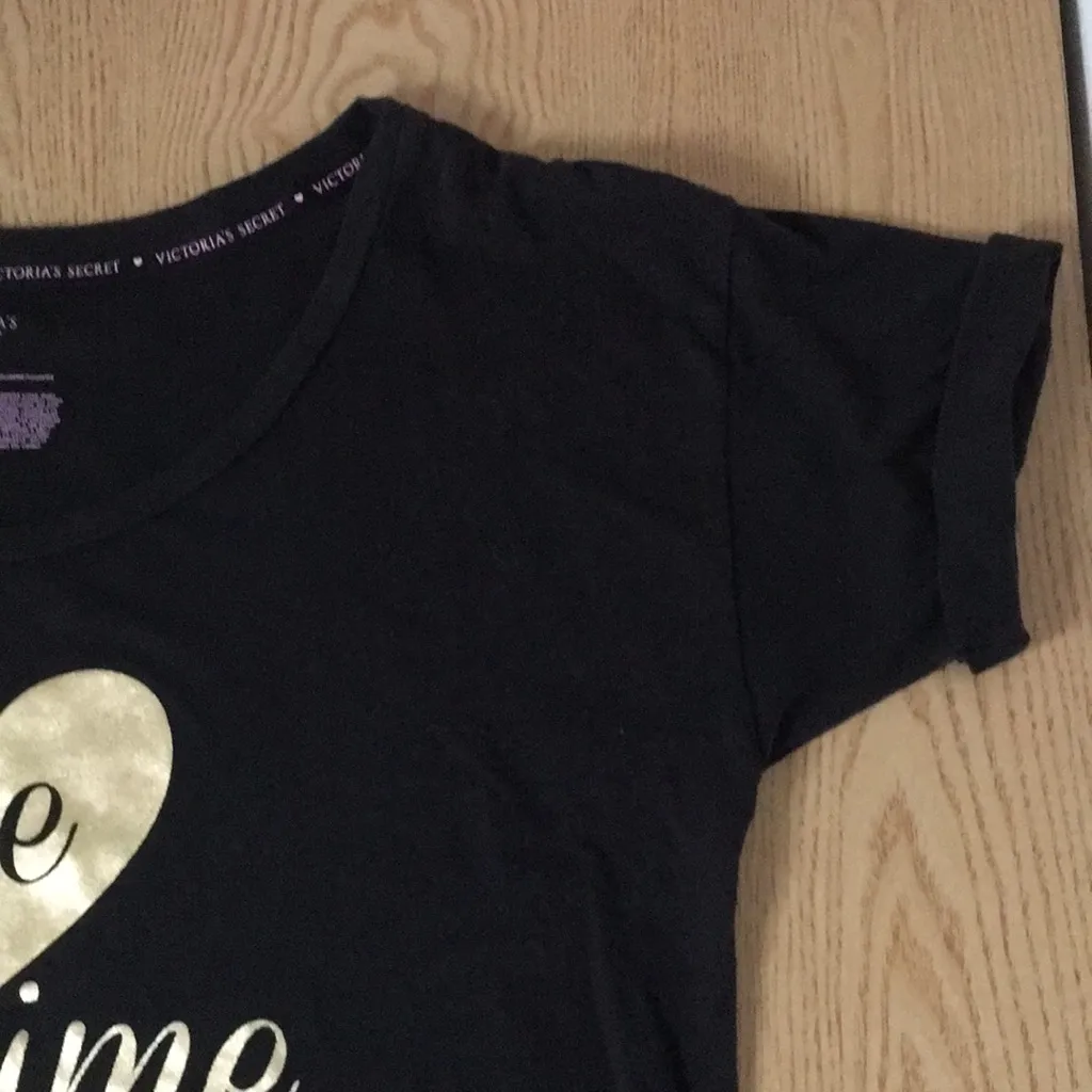 Victoria's Secret Black/Gold “Je J’aime Victoria’s Secret” Pajama Gown Small - Image 3