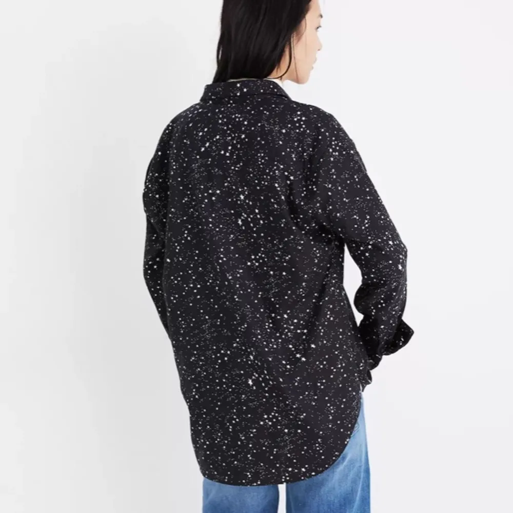 Oversized Ex-Boyfriend Black White Stars Button Up Shirt $89.50 EUC XXS - Image 4