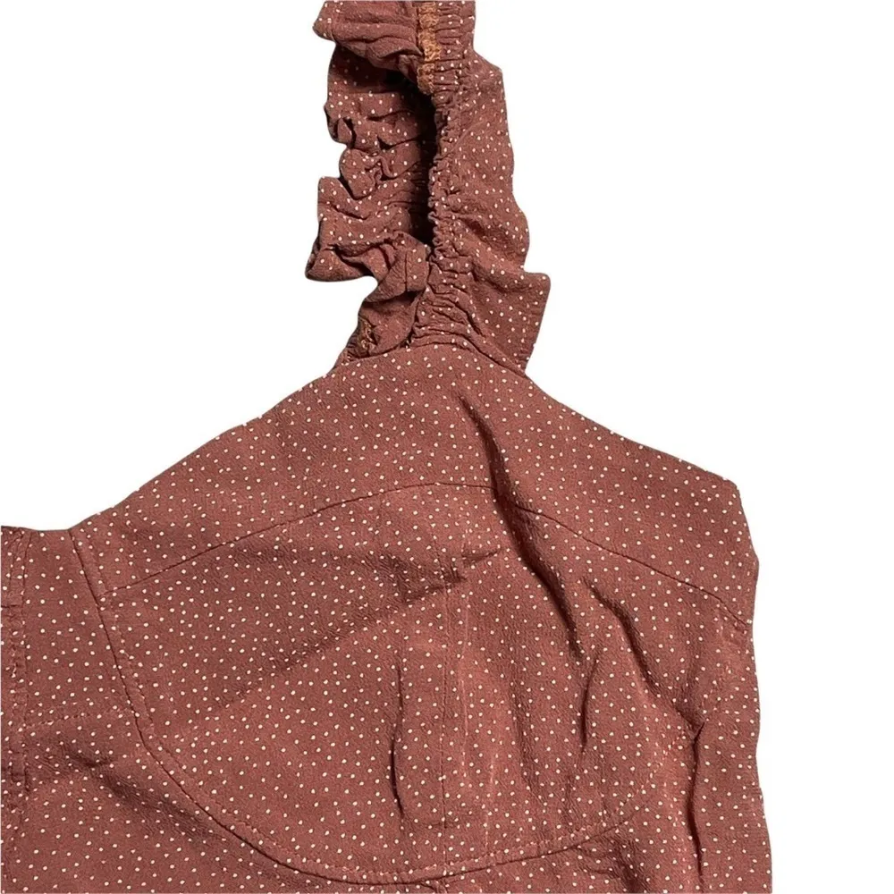 American Eagle Outfitters Brown Ruffled Crop Top L - Image 3