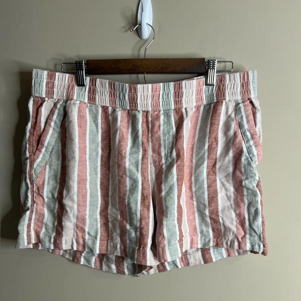 Sonoma size large striped linen blend shorts - Image 6