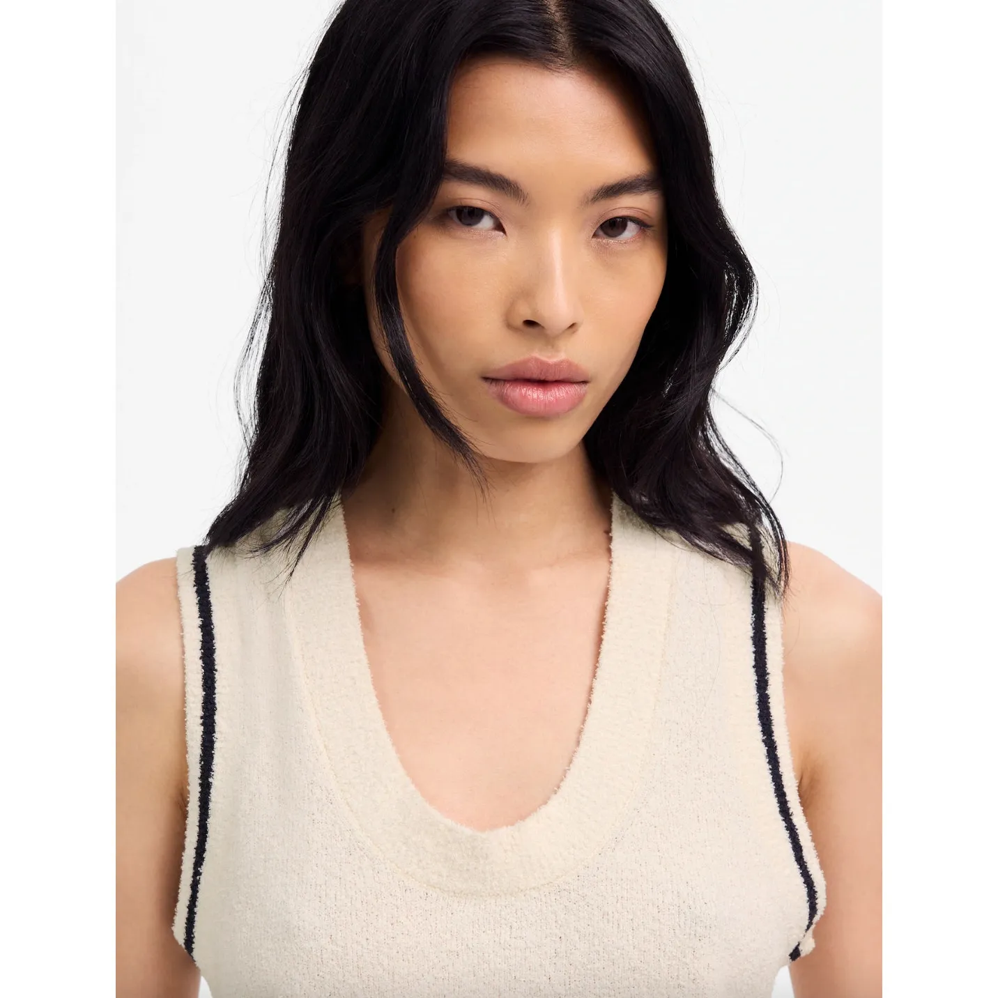 Madewell Boucle Knit Sweater Tank Top Cotton Blend Vintage Ivory Small NWT - Image 2