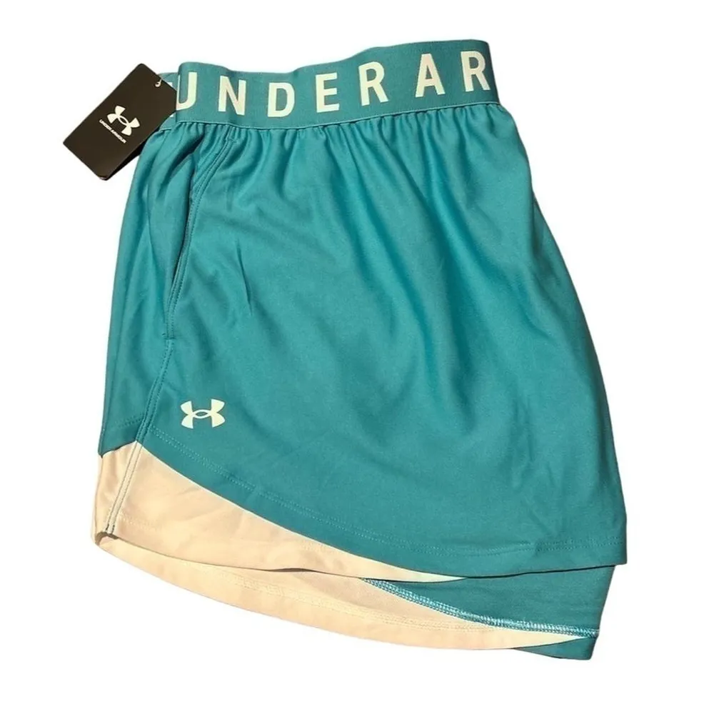 Under Armour Play Up 3.0 Women's Teal Athletic Shorts Plus Size 3X Polyester - Image 2