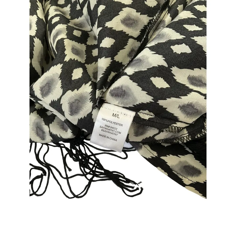 Altar'd State Cover Up Cardigan Fringe Size M/L Black White 18-676 - Image 6