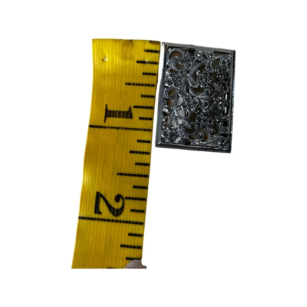 Silver Marcasite Bar Brooch, Small Victorian Silver Flower Brooch, Vintage Pin - Image 4