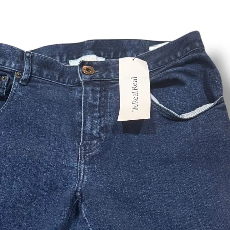 Chloe Rare Dark Wash Designer Bootcut Jeans 38 (US 8) Button Side Denim Y2K Luxe - Image 10