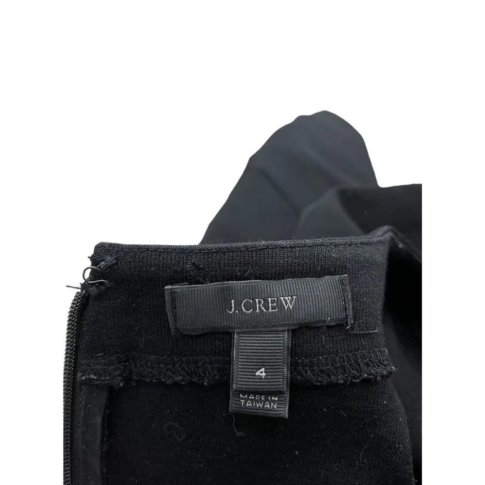 J. CREW Shift Dress Wool Women's 4 Black Stretch Half Sleeve Career Workwear - Image 6