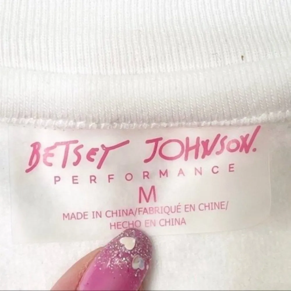 Betsey Johnson Sparkle & Shine Sequin Bling White Sweatshirt Festive Holiday - Image 9