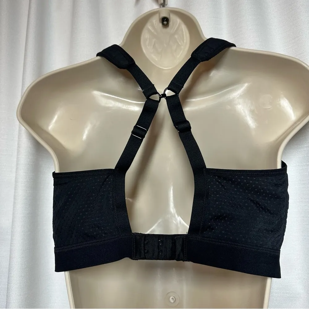 Sweaty Betty Sz 36E Sports Bra Black Stitch Details Convertible Strap Racerback - Image 10