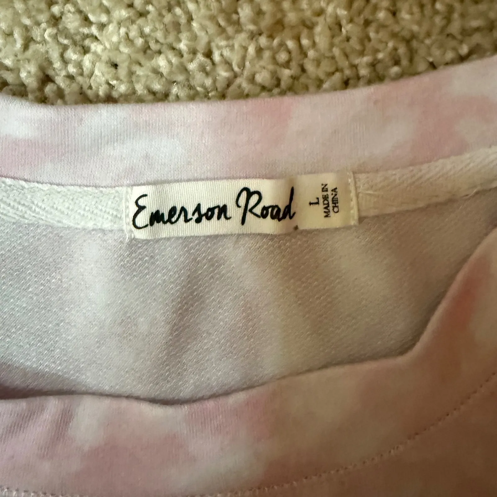 Emerson Road Pink White Tie Dye Pajama Set Top Pants Women's Size L Size L - Image 2