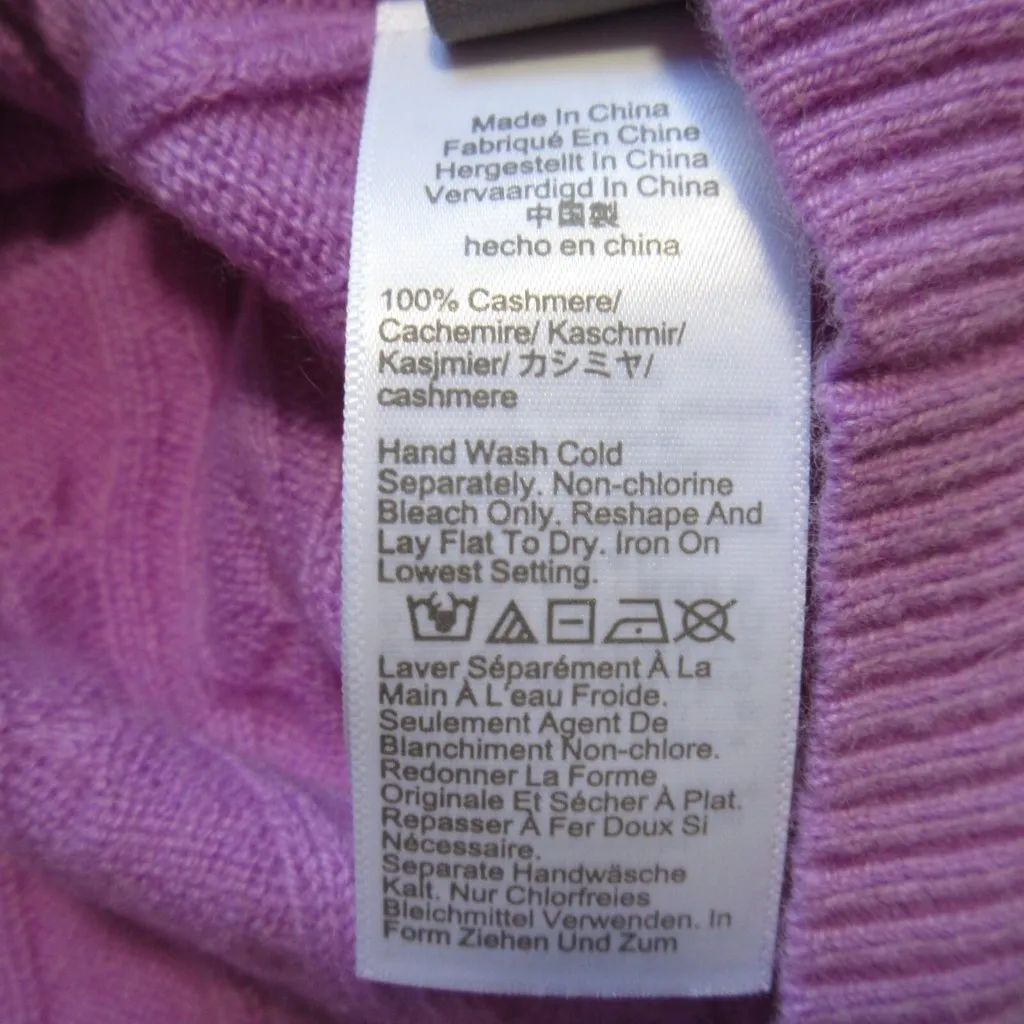 NWT J.Crew Cashmere Cable-knit Henley T-shirt in Radiant Orchid Sweater L - Image 3