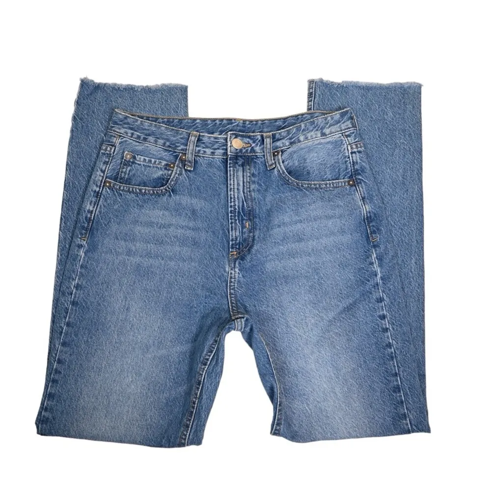 Gianni Bini  Womens 30 Straight Leg Raw Hem High Waist Jeans - Image 4