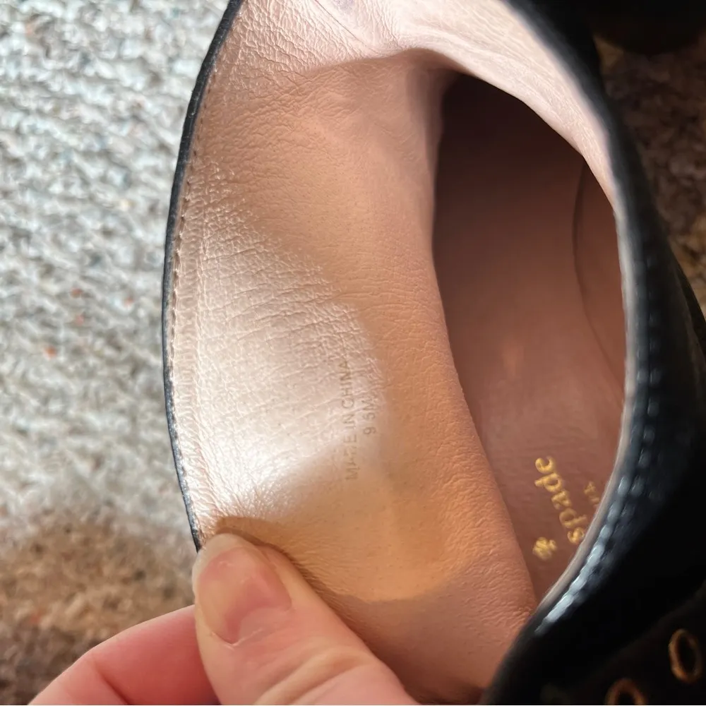 Kate Spade NY Black Leather Ankle Boots with Bow Detail women’s 9.5 booties - Image 5